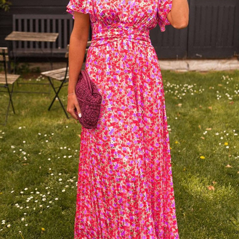 Pauline - lång blommaklänning