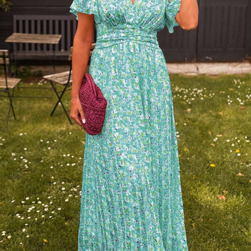 Pauline - lång blommaklänning